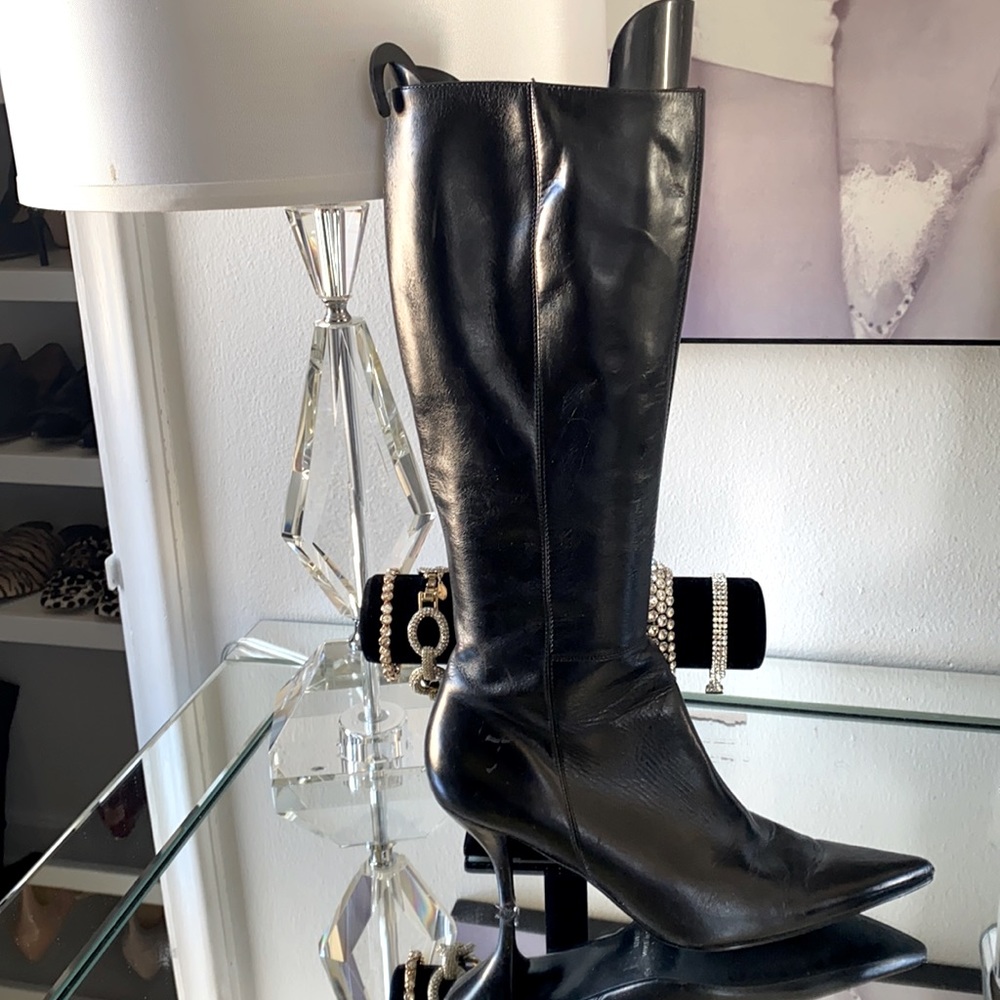 Black Nine West dress boots.